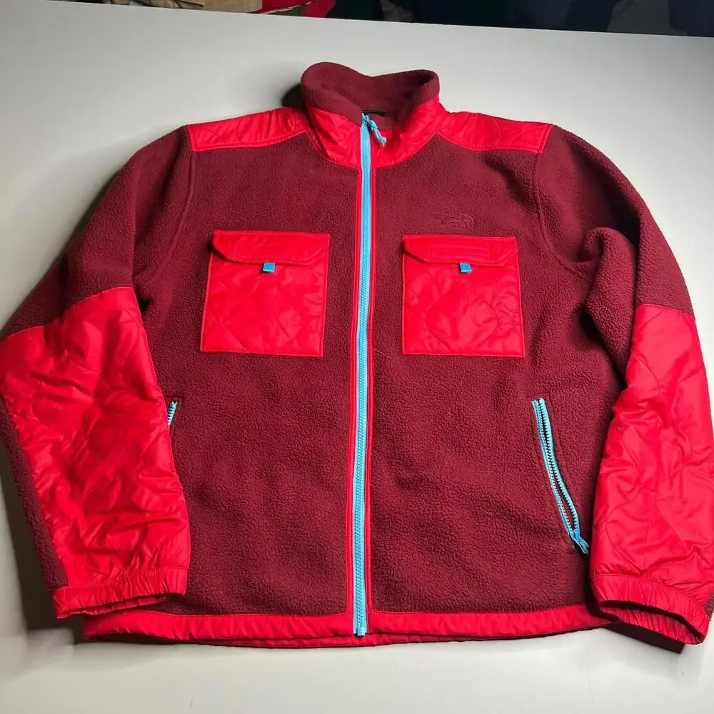 The North Face‎ Men’s Fleece Jacket Full Zip Red Burgundy Size L Outdoor